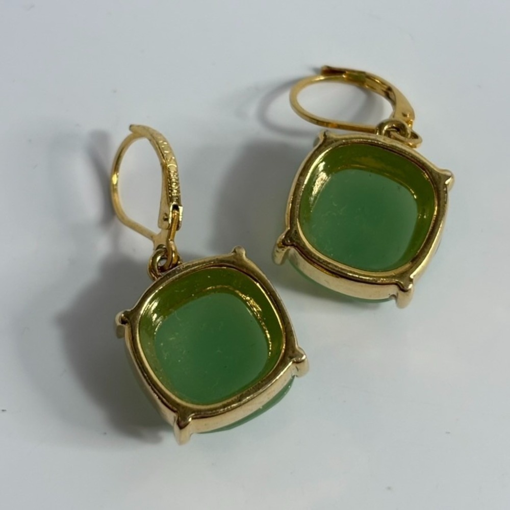 Earring Green Stone Joan Rivers Classic Collection Square Cushion Cut - Picture 5 of 8